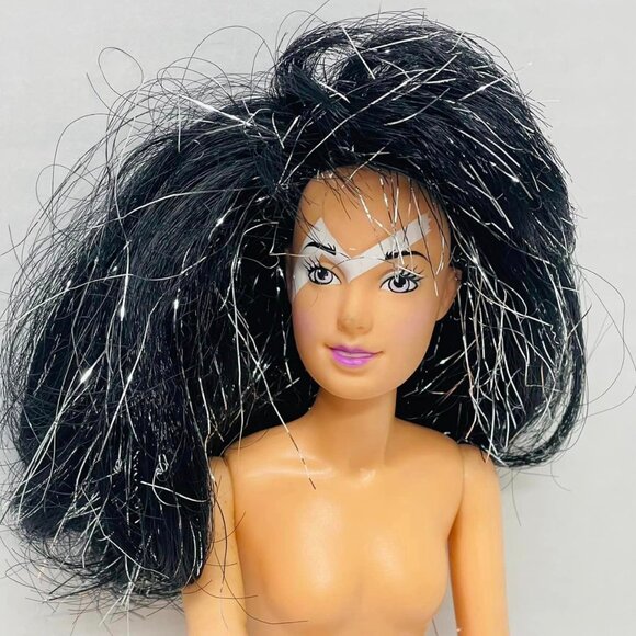 1985 Vintage Jetta , Jem and The Misfits Doll Black and silver hair - Picture 5 of 9